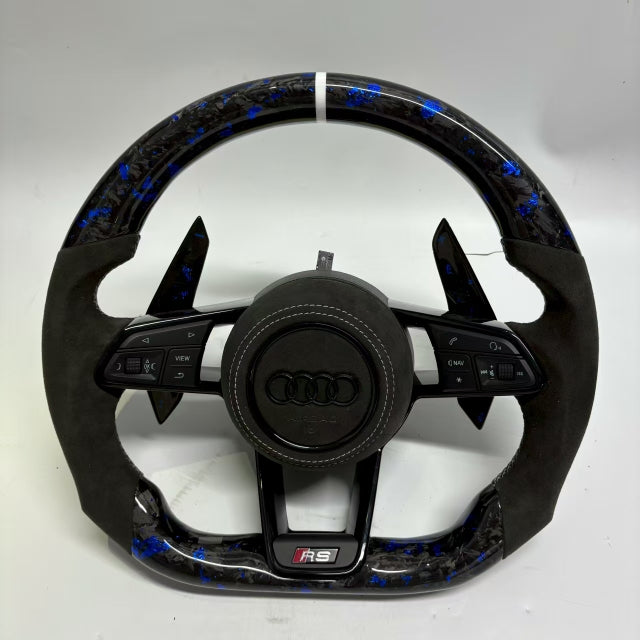 Volante Audi RS – Carbono Forjado Azul & Alcántara Negra