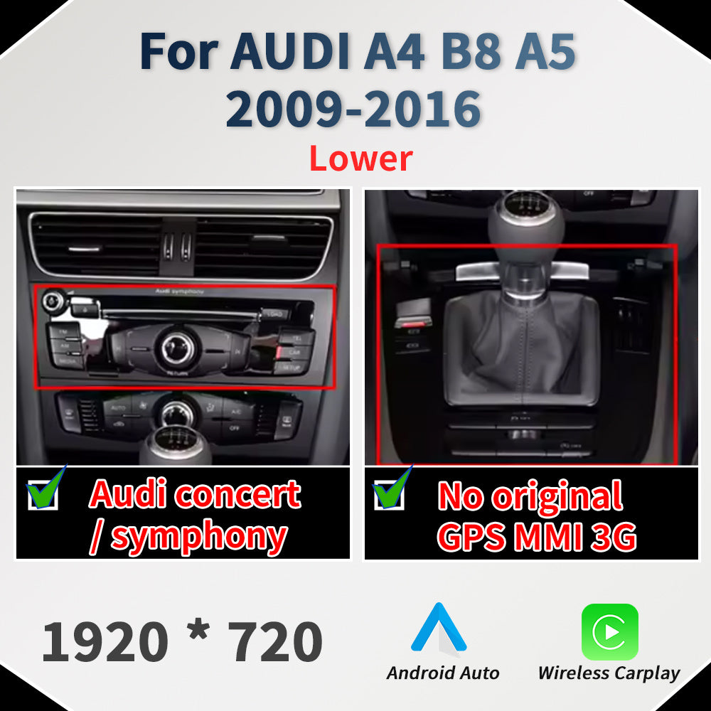 Écran Linux pour Audi A4 B8 A5 S5 équipement de base 2009–2016 – 10,25″