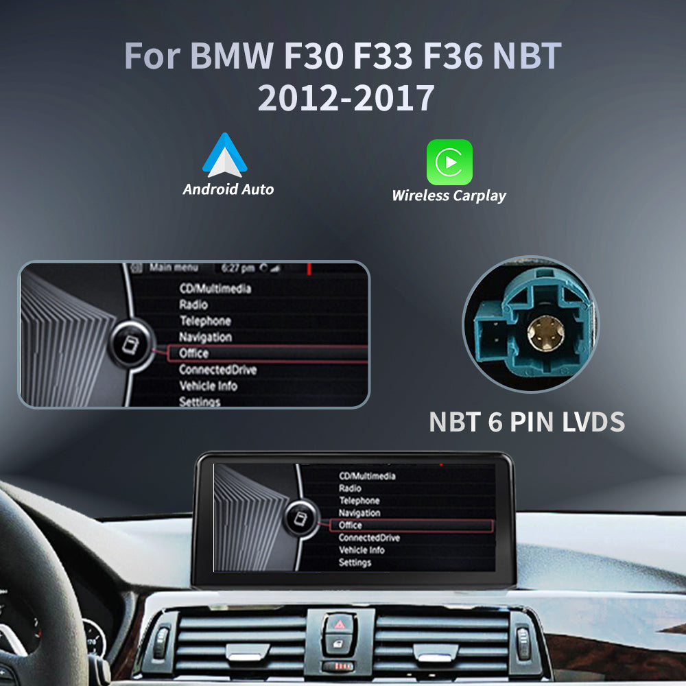 Ecrã Linux para BMW F30 F33 F34 F36 2012–2017 NBT – 10,25″ / 12,3″