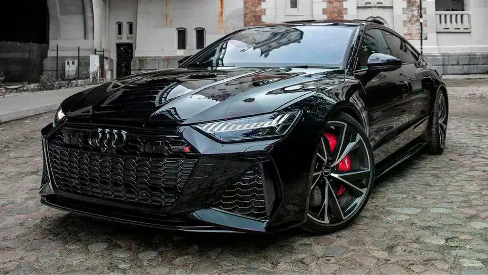 Llantas Deportivas Estilo Audi de Cinco Radios Turbina – Negro y Plata