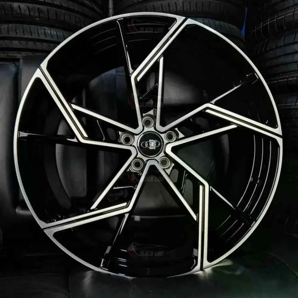 Llantas Deportivas Estilo Audi Multirradio Geométrico – Negro y Plata