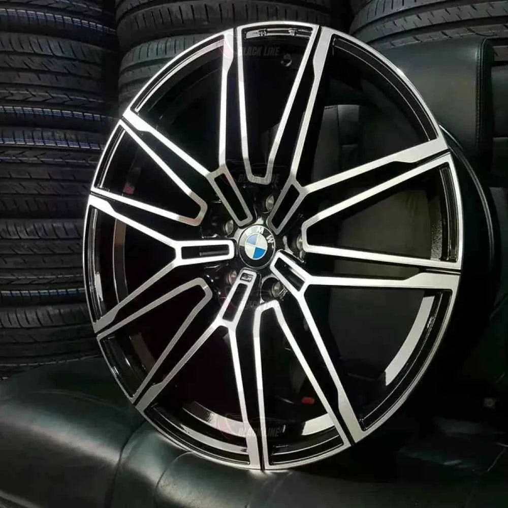 Llantas Deportivas Estilo BMW de Cinco Radios Dobles – Negro y Plata