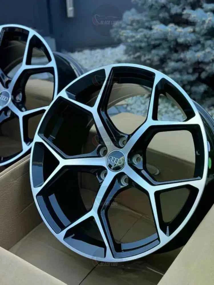 Llantas Deportivas Estilo BMW de Cinco Radios Dobles – Negro y Plata