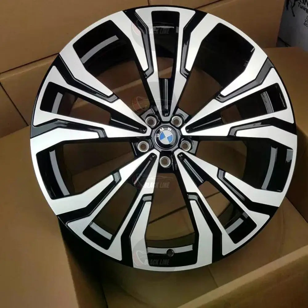 Llantas Deportivas Estilo BMW de Cinco Radios Dobles – Plata y Negro Brillo