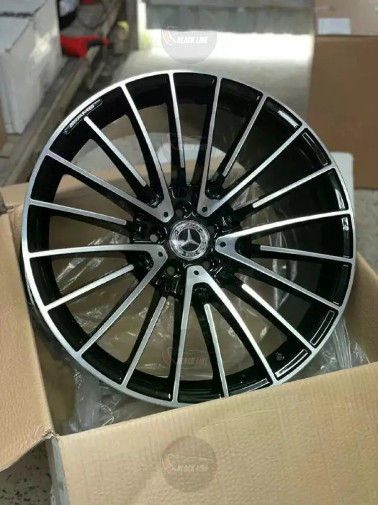 Llantas Deportivas Estilo Mercedes Multirradio Fino – Negro y Plata