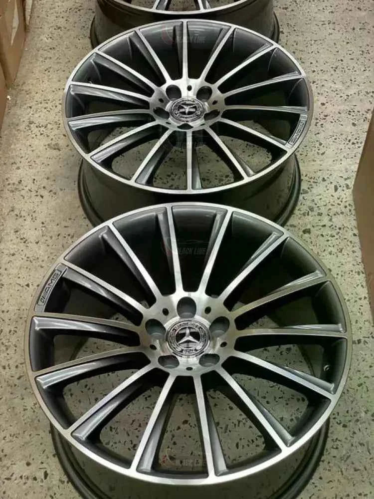 Llantas Deportivas Estilo Mercedes Multirradio Fino – Negro y Plata
