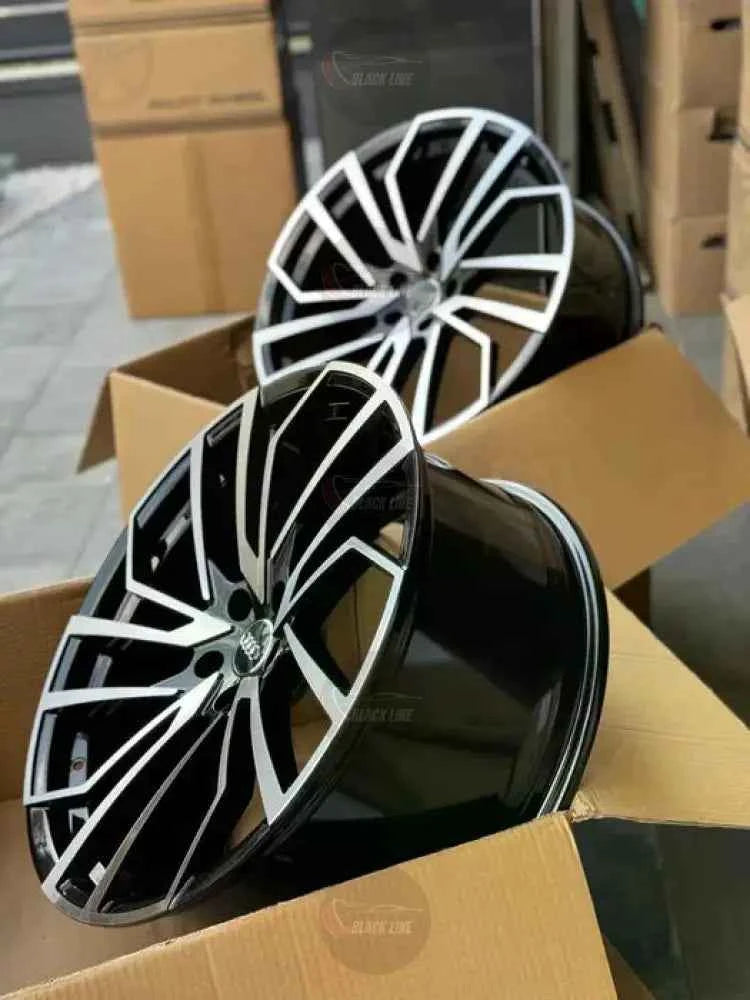 Llantas Deportivas Estilo Volkswagen con Diseño Turbina Multirradio – Negro y Plata