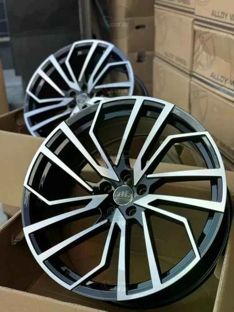 Llantas Deportivas Estilo Volkswagen con Diseño Turbina Multirradio – Negro y Plata