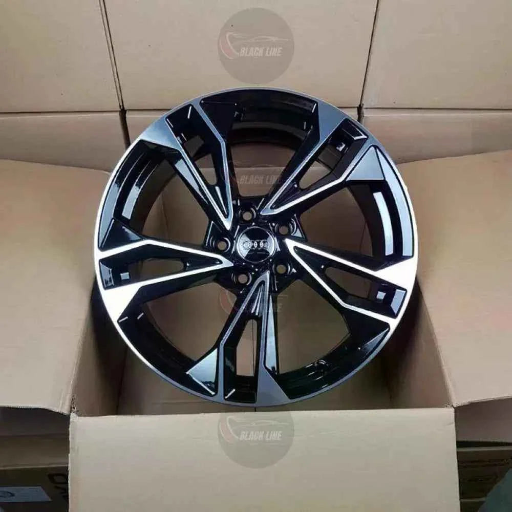 Llantas Deportivas Estilo Volkswagen de Cinco Radios Turbina – Negro y Plata