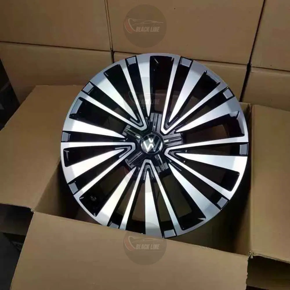 Llantas Estilo Volkswagen Multirradio Bicolor – Diseño Abanico en Plata y Negro Brillo