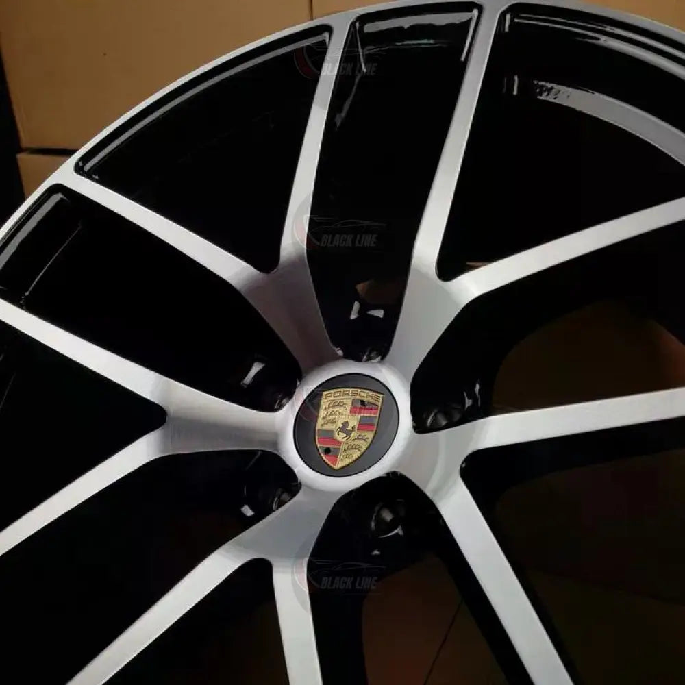 Llantas Flow Forming Estilo Porsche de Doble Radio – Negro Brillo y Plata