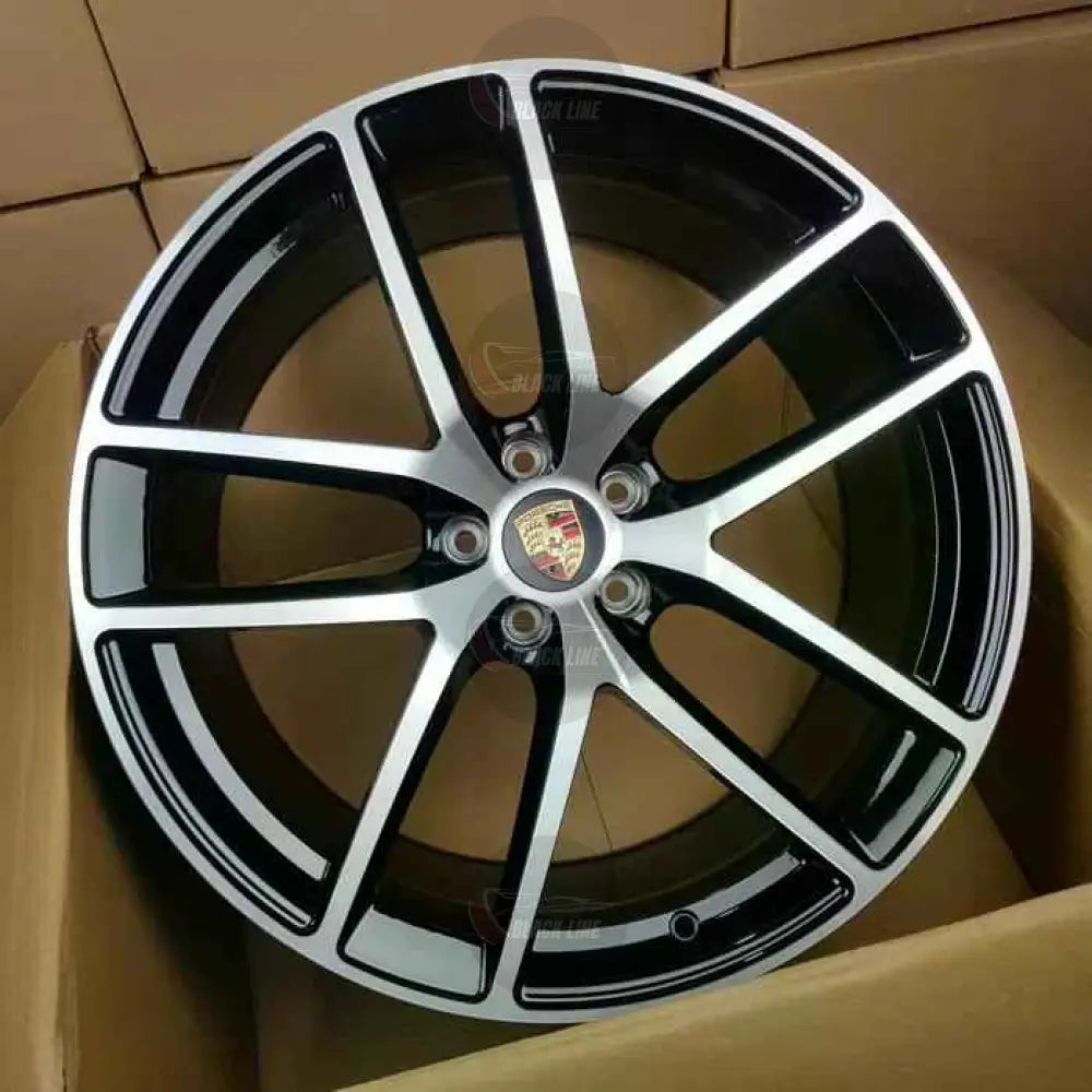 Llantas Flow Forming Estilo Porsche de Doble Radio – Negro Brillo y Plata