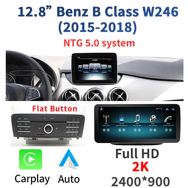 Pantalla Linux para Mercedes-Benz Clase B W246 NTG 5.0 2015–2018 – 10,25 pulgadas / 12,8 pulgadas
