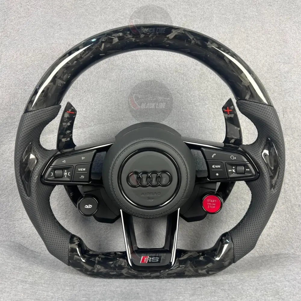 Volante Audi RS Performance en Fibra de Carbono y Cuero Perforado con Levas Multifunción y Start/Stop