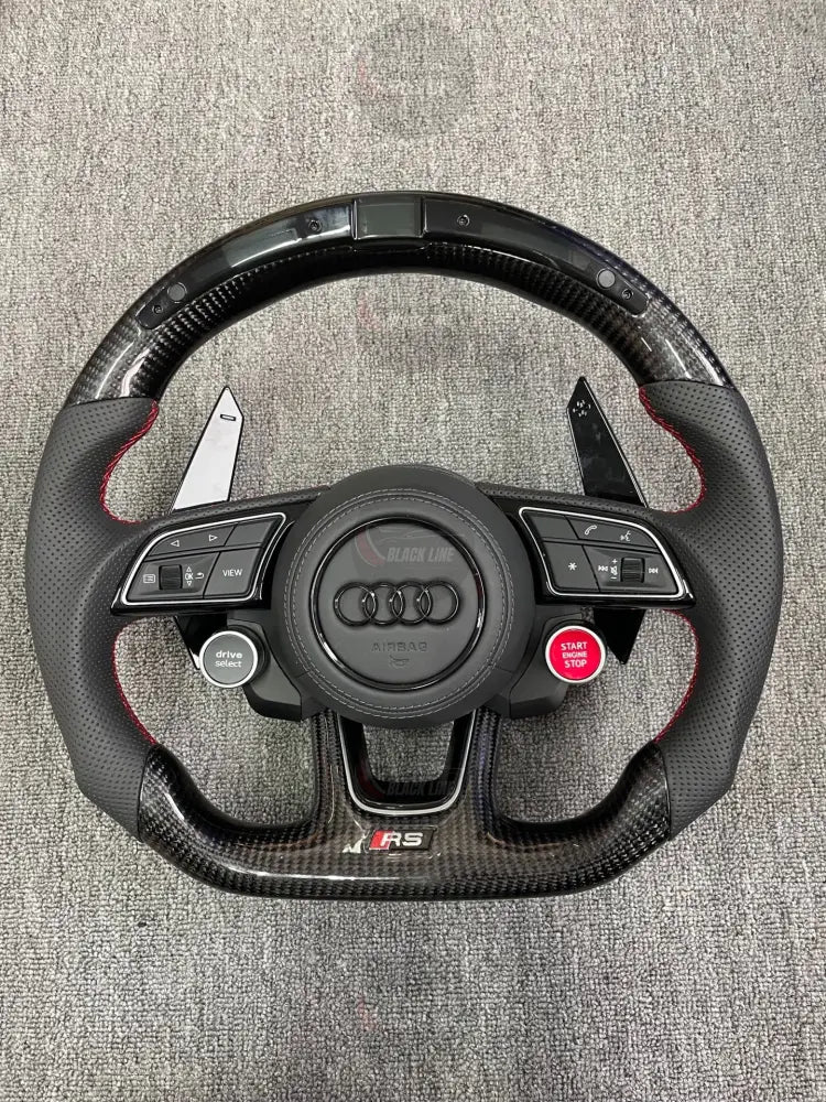Volante Audi RS Performance en Fibra de Carbono Cuero Perforado con Levas Multifunción Drive Select y Start/Stop