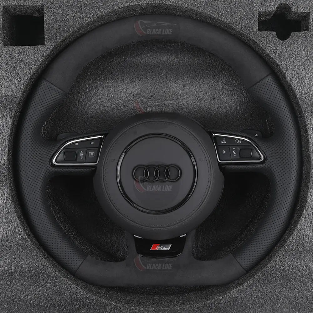 Volante Audi S line Alcántara | Cuero Perforado Multifunción y Levas