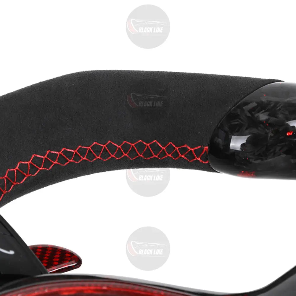 Volante BMW M Deportivo en Carbono Forjado Rojo y Alcantara | Pantalla LED Botones M1/M2 Levas y Airbag