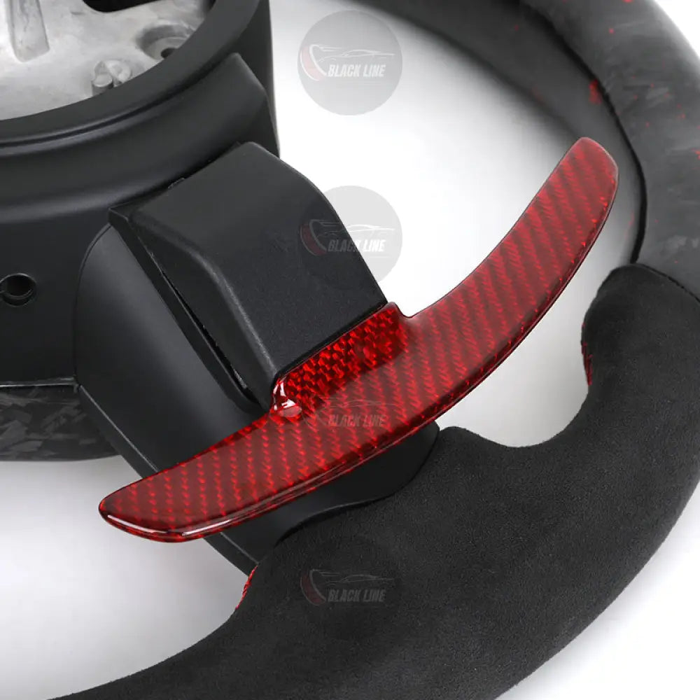 Volante BMW M Deportivo en Carbono Forjado Rojo y Alcantara | Pantalla LED Botones M1/M2 Levas y Airbag