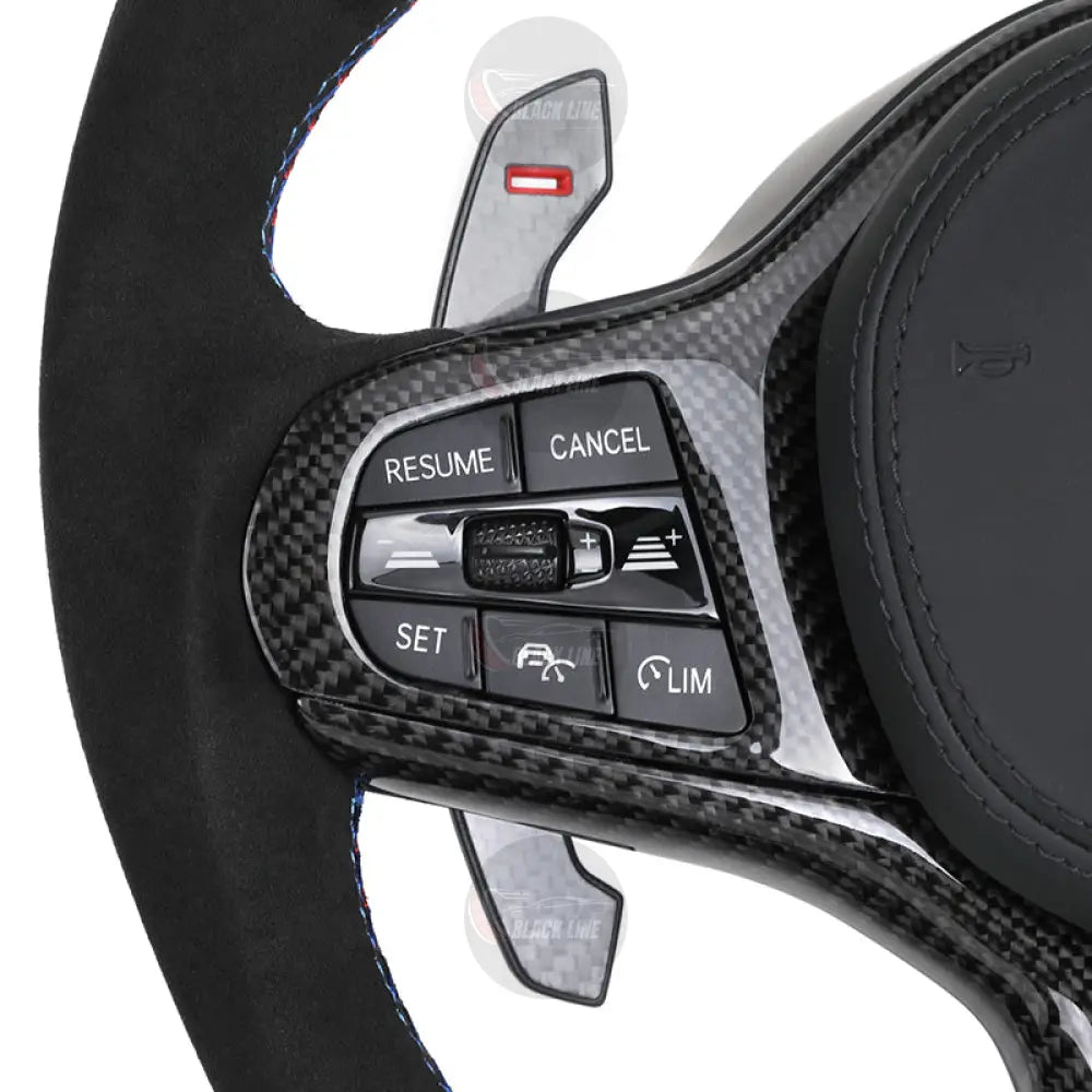 Volante BMW M Deportivo en Fibra de Carbono y Alcántara | Pantalla LED Levas de Carbono Fondo Plano y Airbag