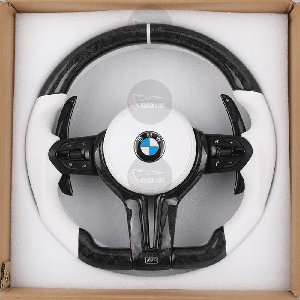 Volante BMW M Performance Blanco | Piel Carbono y Levas Deportivas