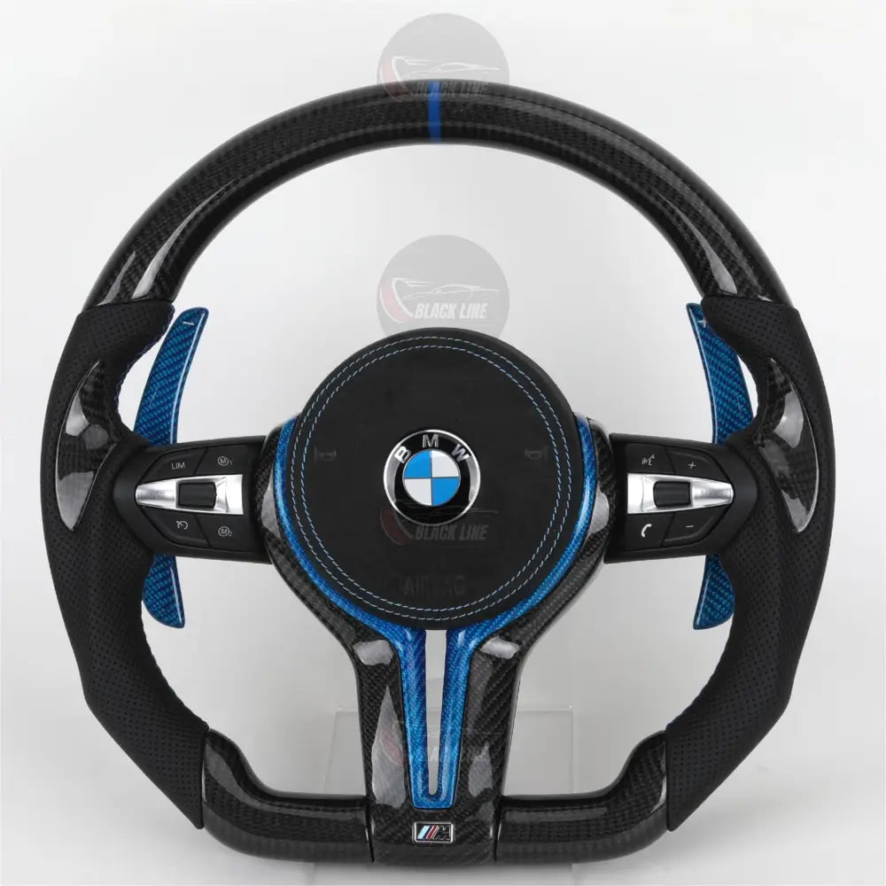 Volante BMW M Performance | Carbono Brillo Carbono Azul y Levas