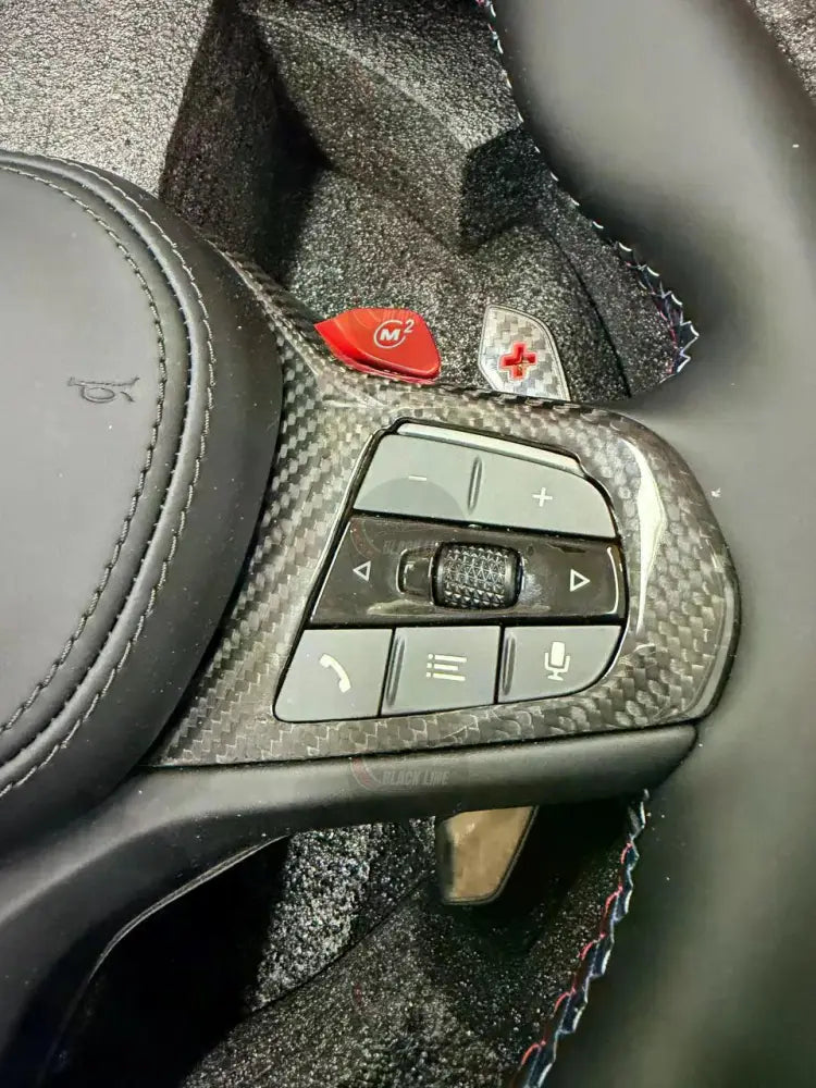 Volante BMW M Performance en Cuero Negro con Fibra de Carbono Levas y Botones M1/M2
