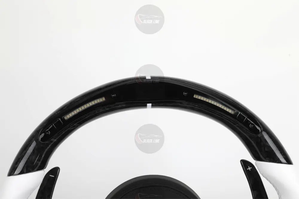 Volante BMW M Performance en Fibra de Carbono y Cuero Blanco con Race Display Levas y Botones M1/M2