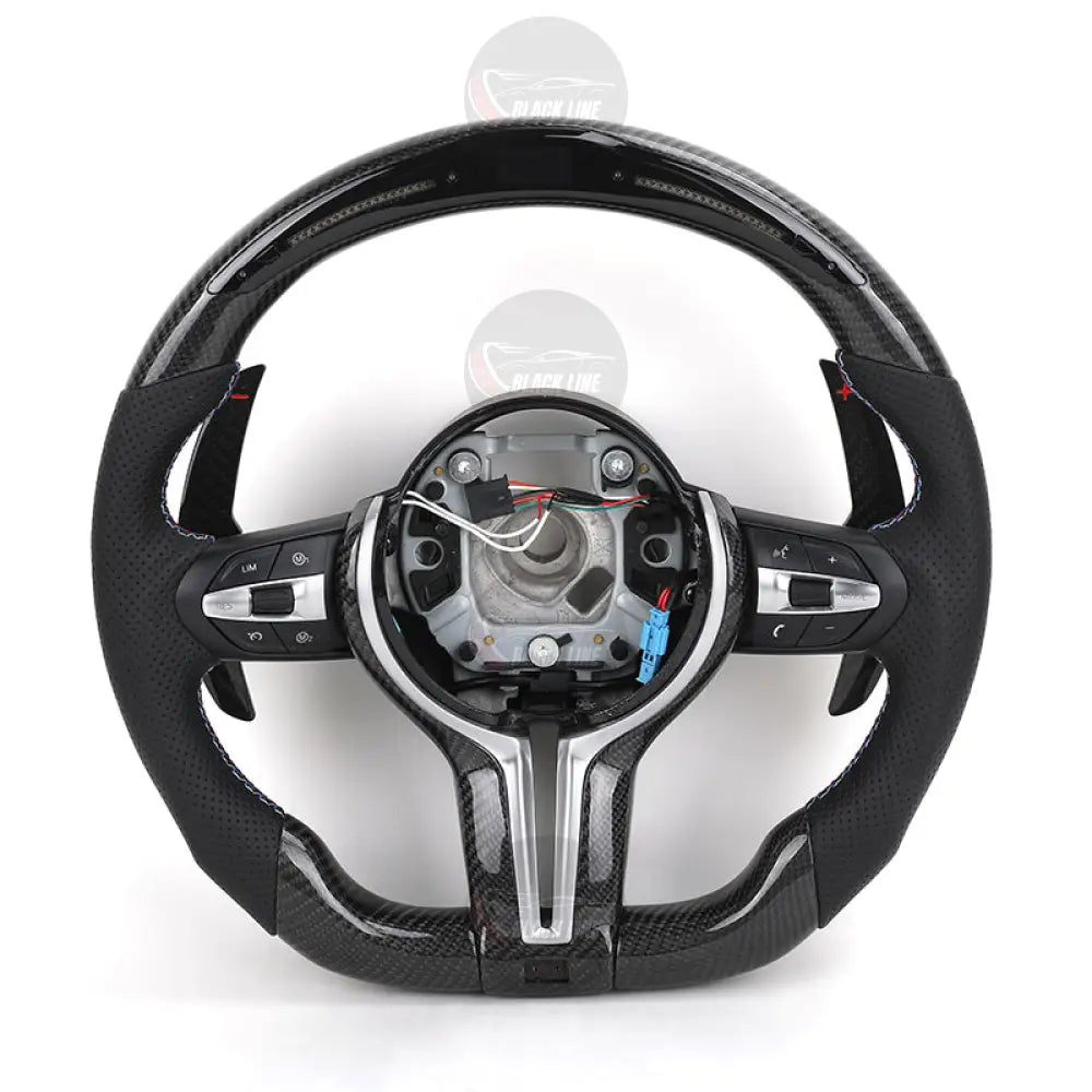 Volante BMW M Performance en Fibra de Carbono y Cuero Perforado con Race Display M1/M2 y Levas