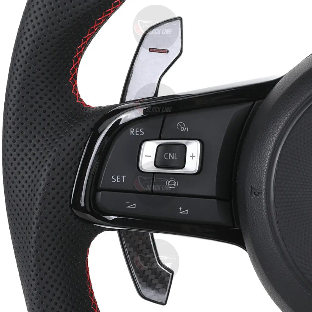 Volante Deportivo Volkswagen Golf R en Fibra de Carbono y Cuero Perforado con Levas DSG