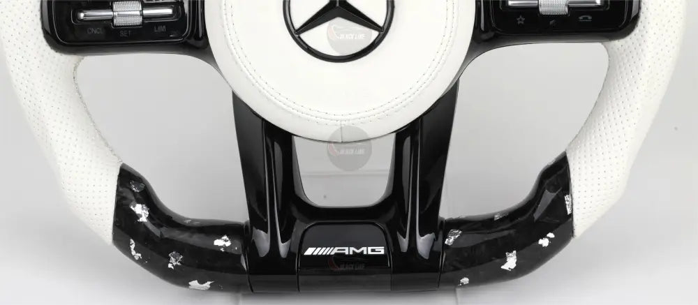 Volante Mercedes-AMG Performance Style | Blanco Carbono Brillo y Levas